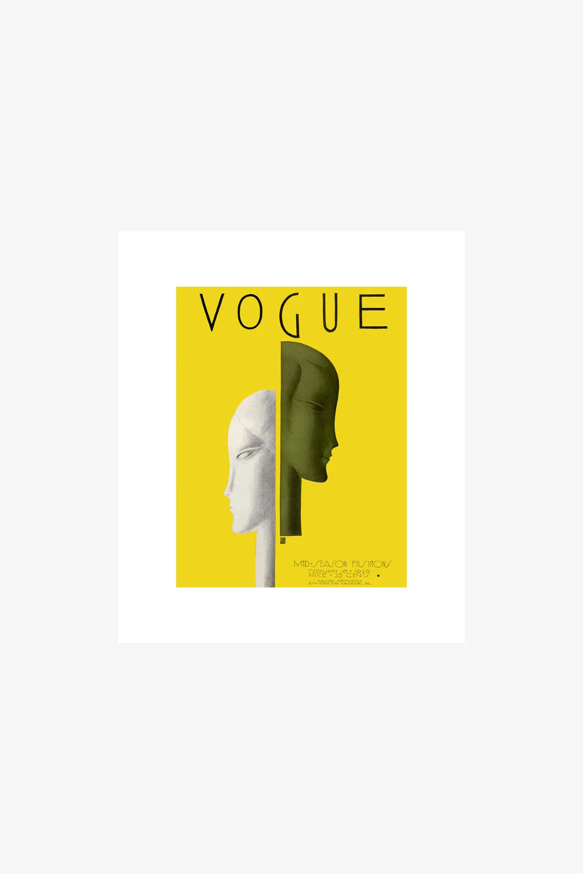 Vogue 1929 E.G Benito Abstract Faces Cover Print - Image 3
