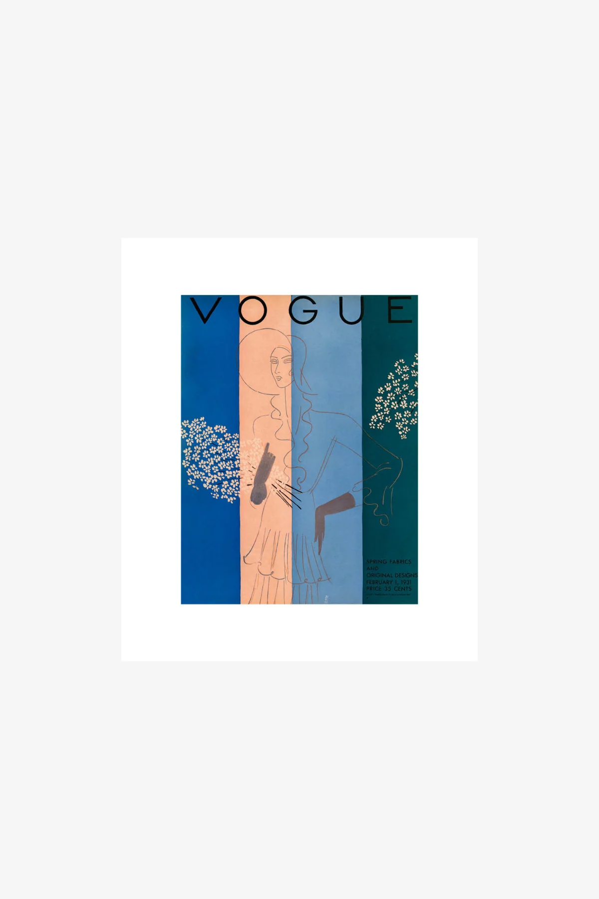 Vogue 1931 E.G Benito Striped Cover Print - Image 3